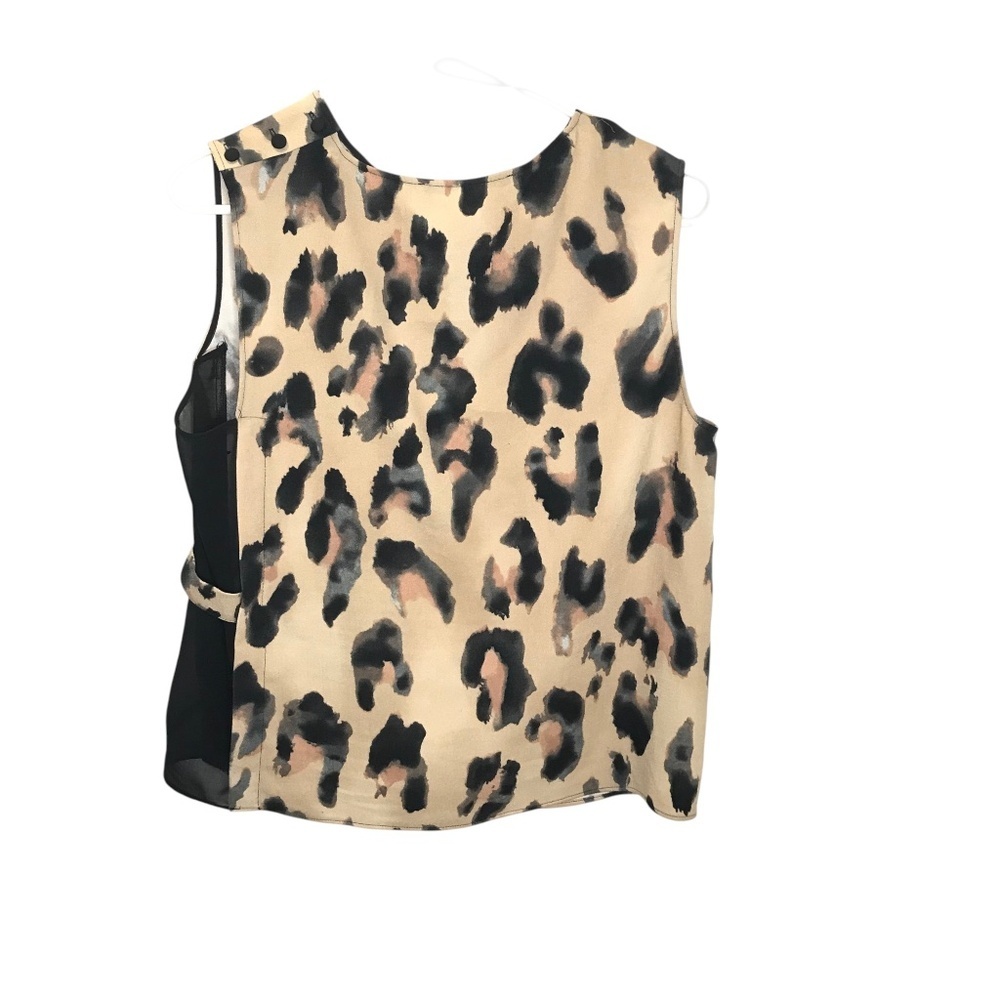 Zara Basic Leopard Print Sleeveless Blouse | Side Tie Detail